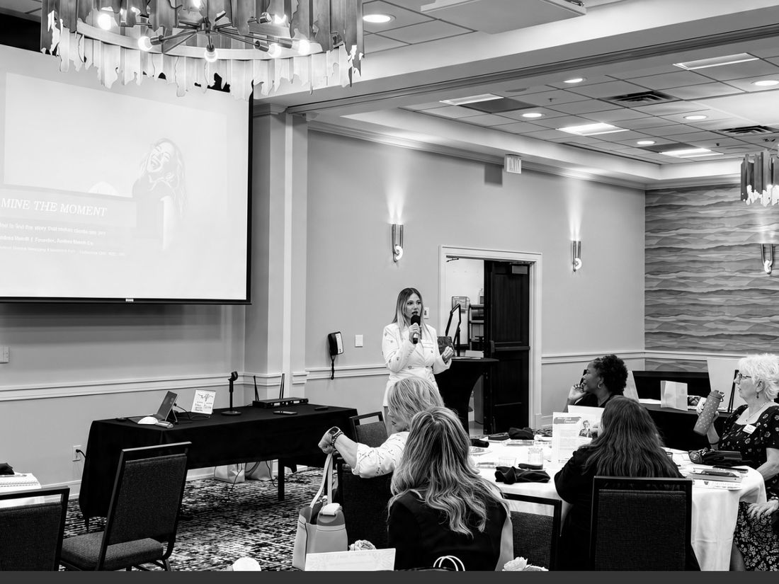 Andrea Merrill running a live Mine the Moment session